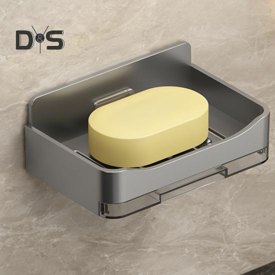 1/3-teilige Seifenschale zur Wandmontage mit Abtropfschale, stark belastbar, einfach zu installieren, Mehrzweck-Seifenhalter für Rasierer, Badezimmer-Organizer