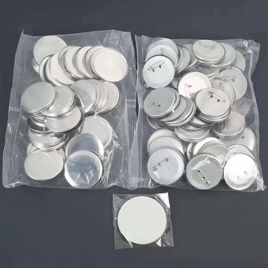 25/50 Piezas Kits de Insignias de Botón en Blanco de Hojalata de 37 mm – Medalla Metálica Brillante con Pin, Suministros de Manualidades Hechas a Mano para Crear de Forma Independiente
