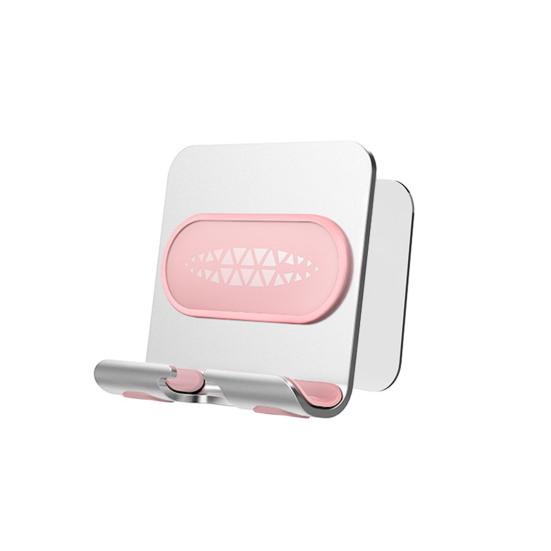 Wall Phone Holder Punch-Free Bedside Non-Slip Multifunctional Metal Self-Adhesive Support Angle Stand Bedroom Remote Control Holder