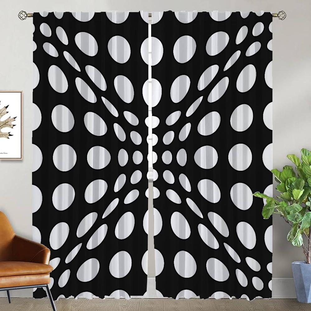 Elegant Art Room Curtains Living Tulle Bedroom Shades Partition Halloween Decoration Home Interior Curtain Polyester Ideal For Area