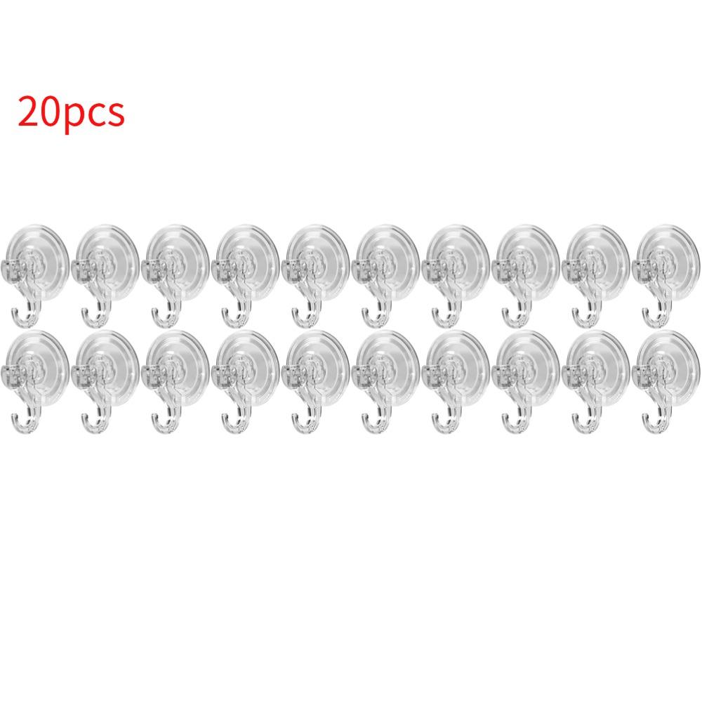 Suction Cup Hooks, Clear Reusable Heavy Duty Vacuum Suction Cup Hooks Glass Kitchen Bathroom Hooks Towel Hooks 1-20pcs