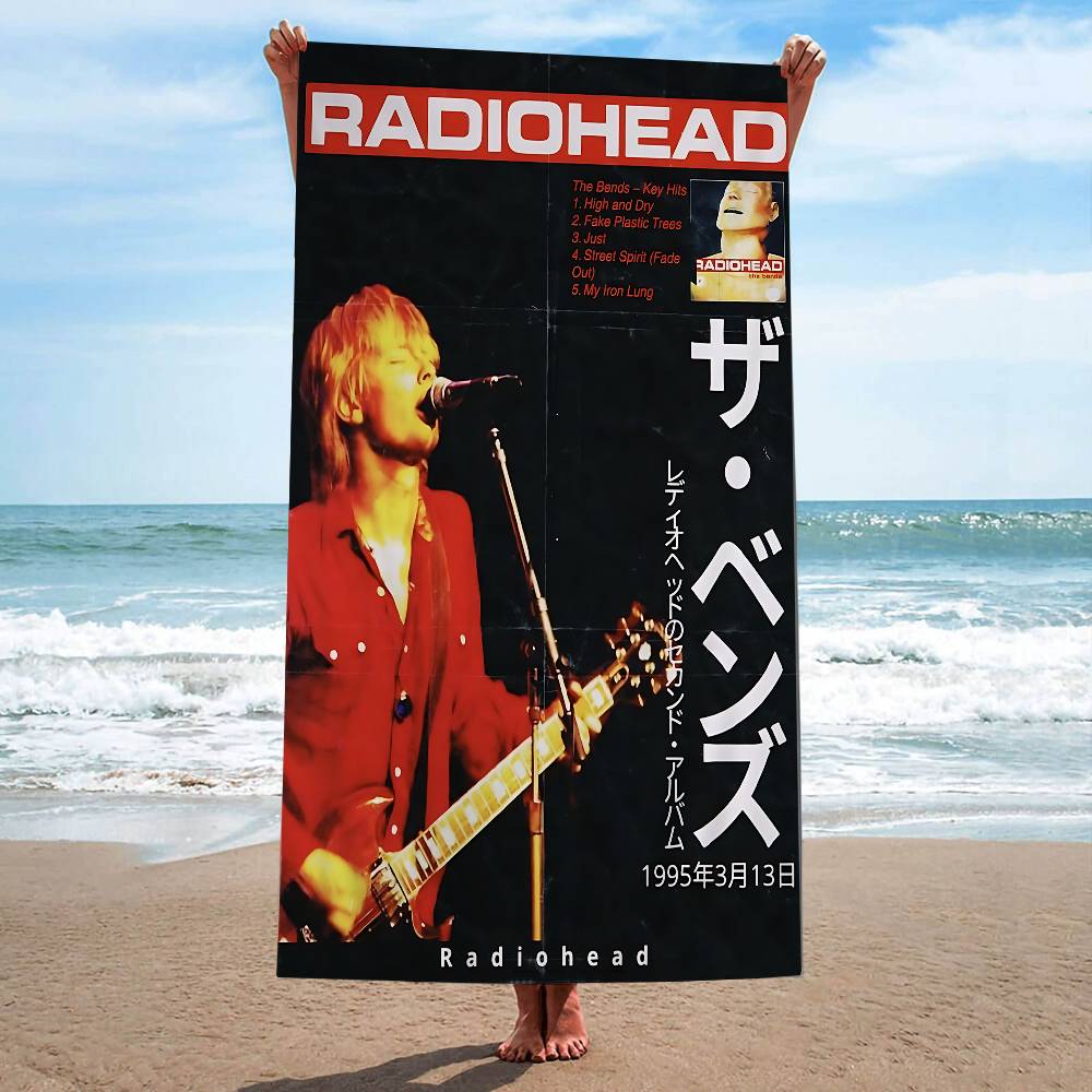 Rock Band Radiohead Bath Towel Microfiber Soft Water Absorbing Breathable For Girl Kids Decorative Cartoon Beach Towel