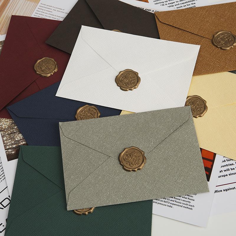 Linen-Textured Envelope Set with Wax Seal - Retro Western Specialty Paper for Love Letters Invitations Linen Envelopes