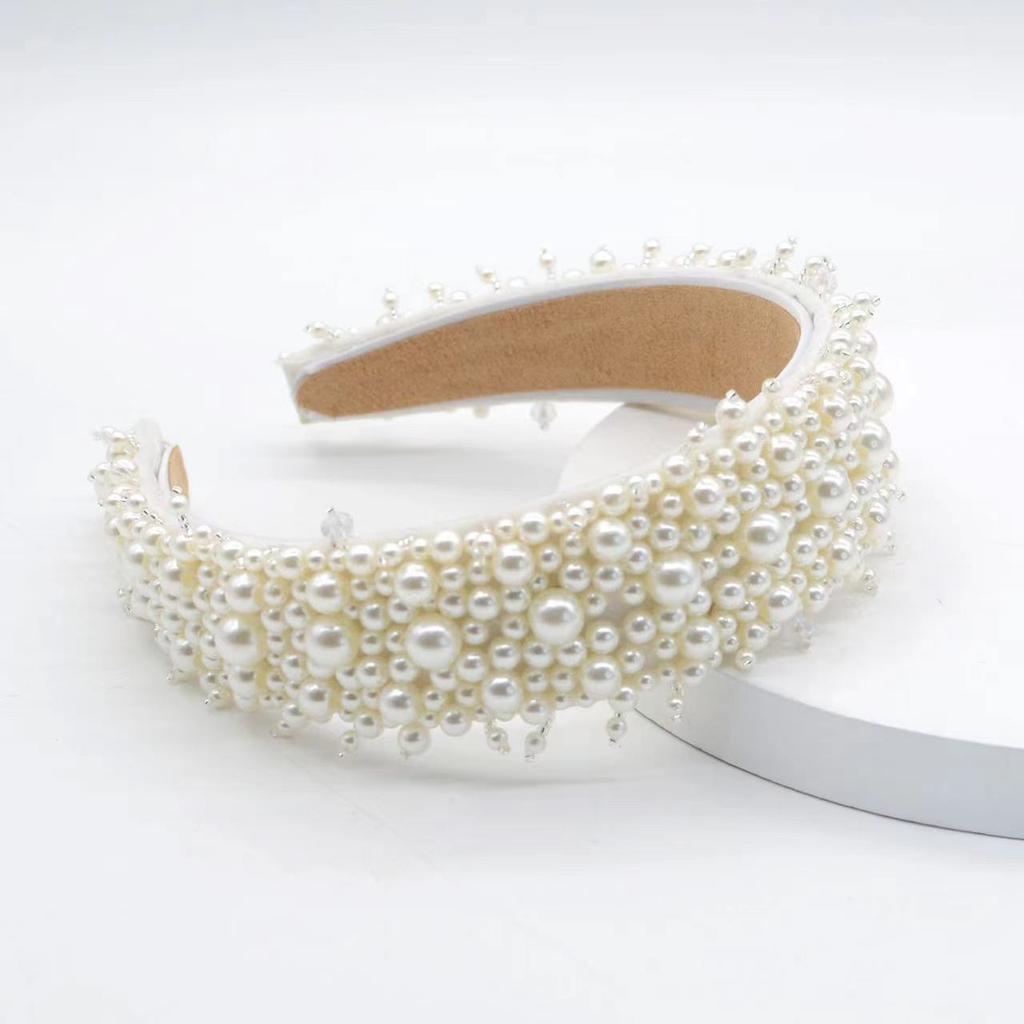 Baroque Vintage Pearl Glass Beads Bow Headband Fashion Hairbands Hair Band Hair Accessories
