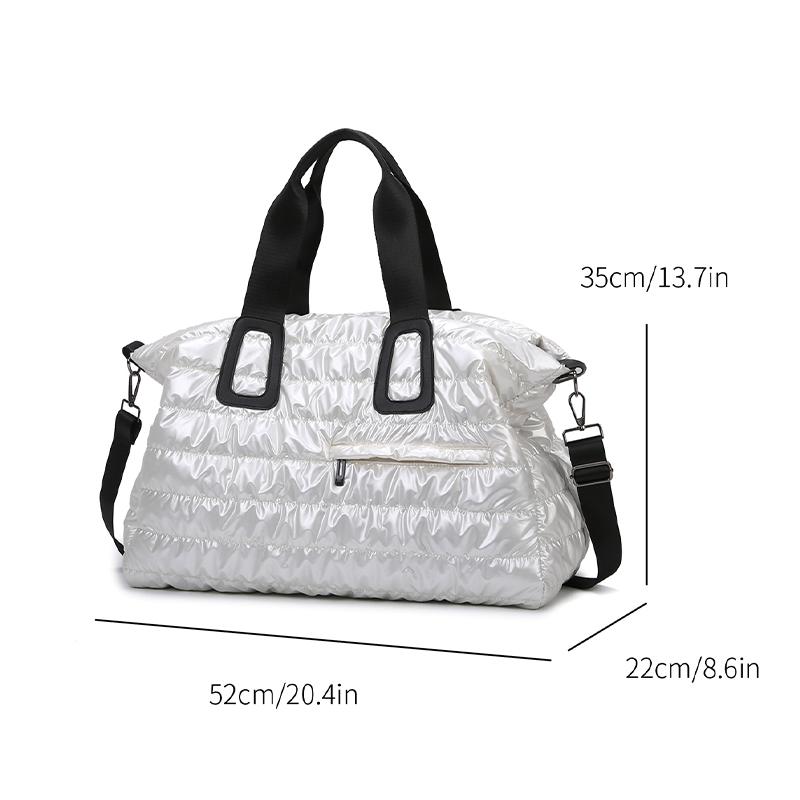 A Solid Color Bright Surface Sports Fitness Bag Shoulder Bag, Fashion, Large Capacity, Excellent Feel, Waterproof