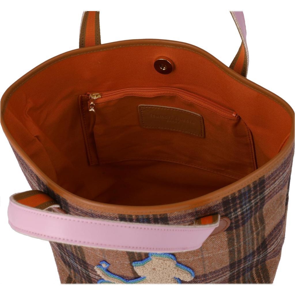 Tsumori Chisato Wool Check Kira Neko Handbag Women's