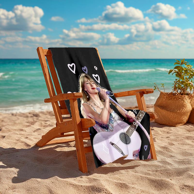 1pc Taylor Swift2 Beach Towel, Comfortable and Thick, and Swimming/Bath/Picnic/Camping Towel, Suitable for Seaside Beaches