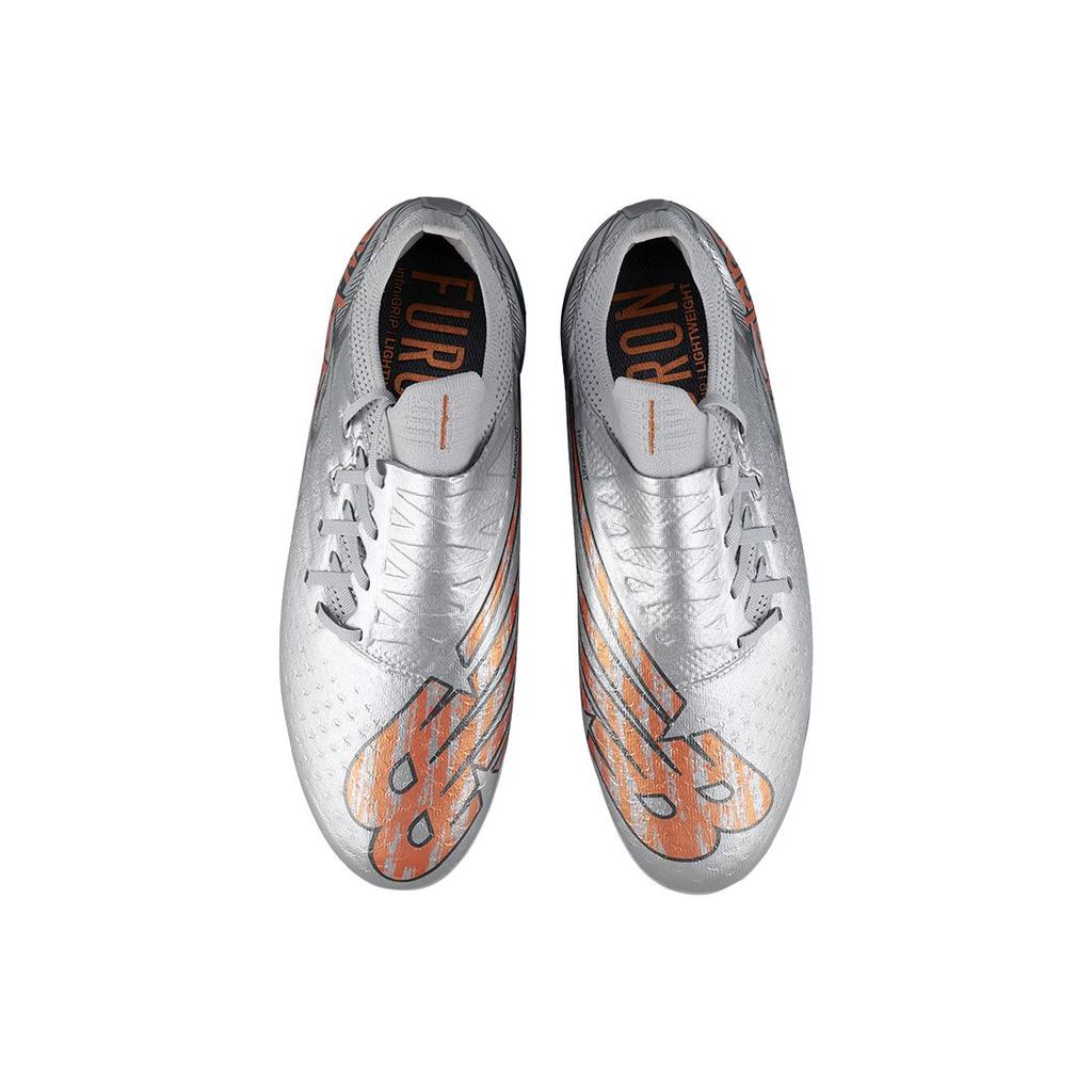 New Balance Furon V7 Pro Low Top Round Toe Lace-Up High-End Adult TF Men Soccer Shoes Silver Gray SF1TGG7-2E