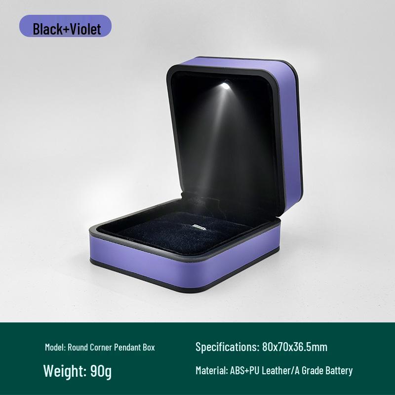 Creative LED Light Jewelry Ring Box with Illuminated Display