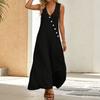 Women's Dress Mid-length Casual Flowy Dresses V-neck Vocation Boho Beach Dress