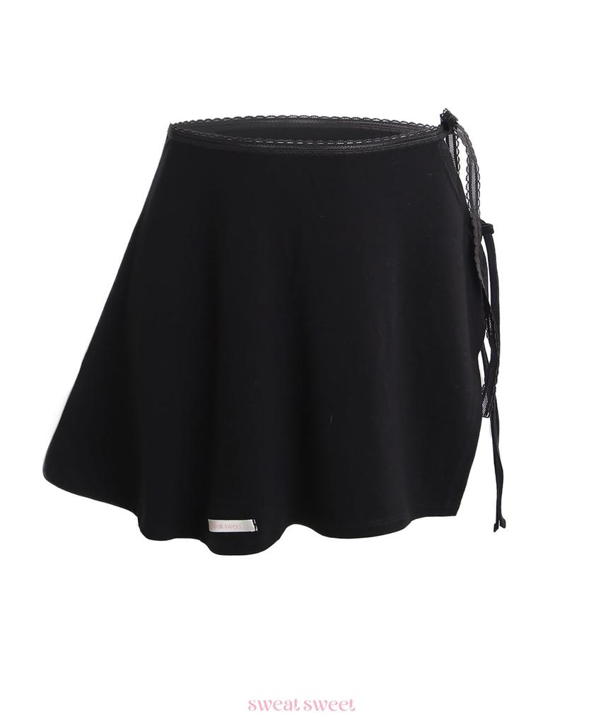 Sweat Sweet Wrap Hip Cover Skirt - Pink/Black