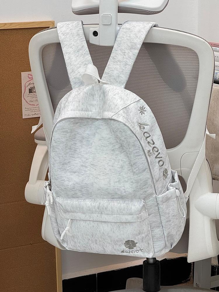Schoolbag Korean Version of Letter Embroidery Men's and Women's Backpacks, High School College Students Schoolbags, Niche Design Sense