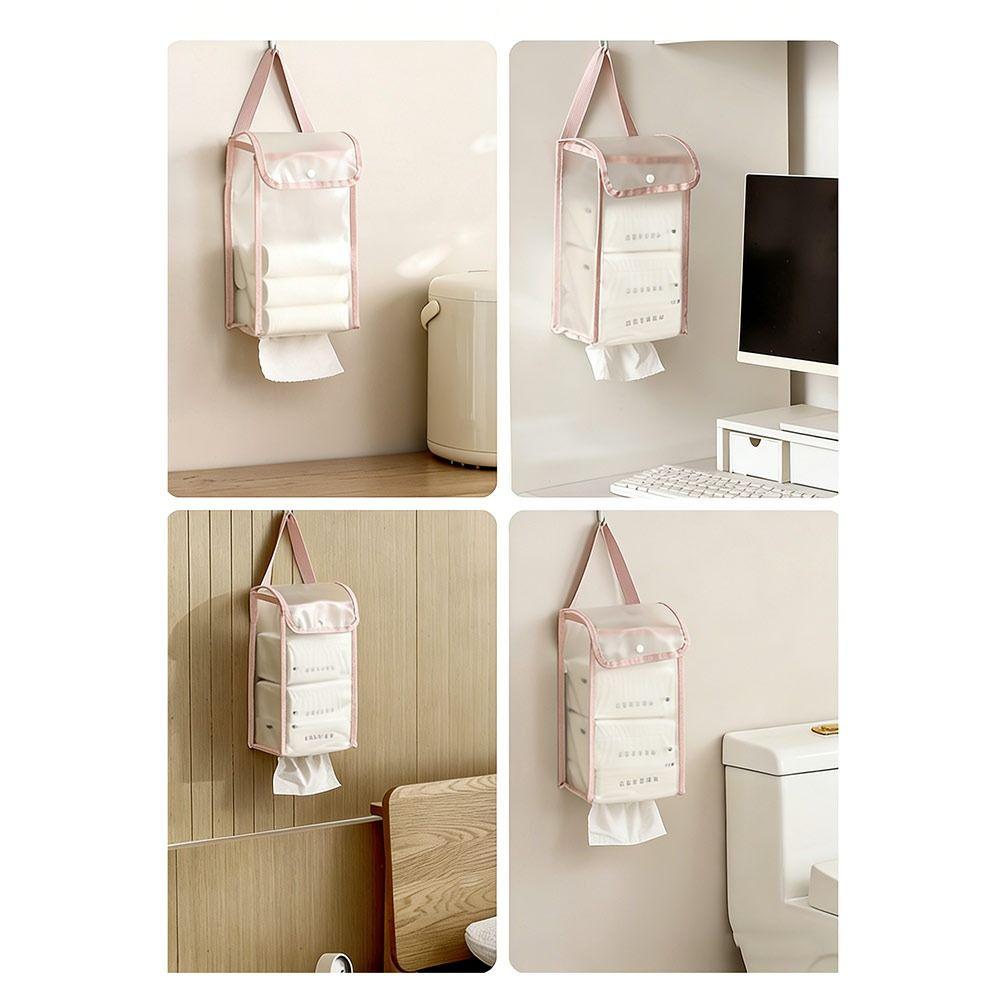 New Waterproof Tissue Box Portable Wall Mounted Tissue Storage Container Large Capacity Tissue Bag
