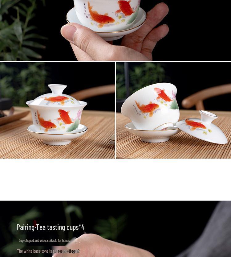 Portable Ceramic Kung Fu Travel Tea Set with Tray and Case