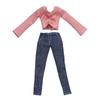 30CM Doll Clothes Suit Fashion Tops Sweater High Waisted Jean Pants Vest Skirt Set For 1/6Bjd Dolls Accessories Kids Toys