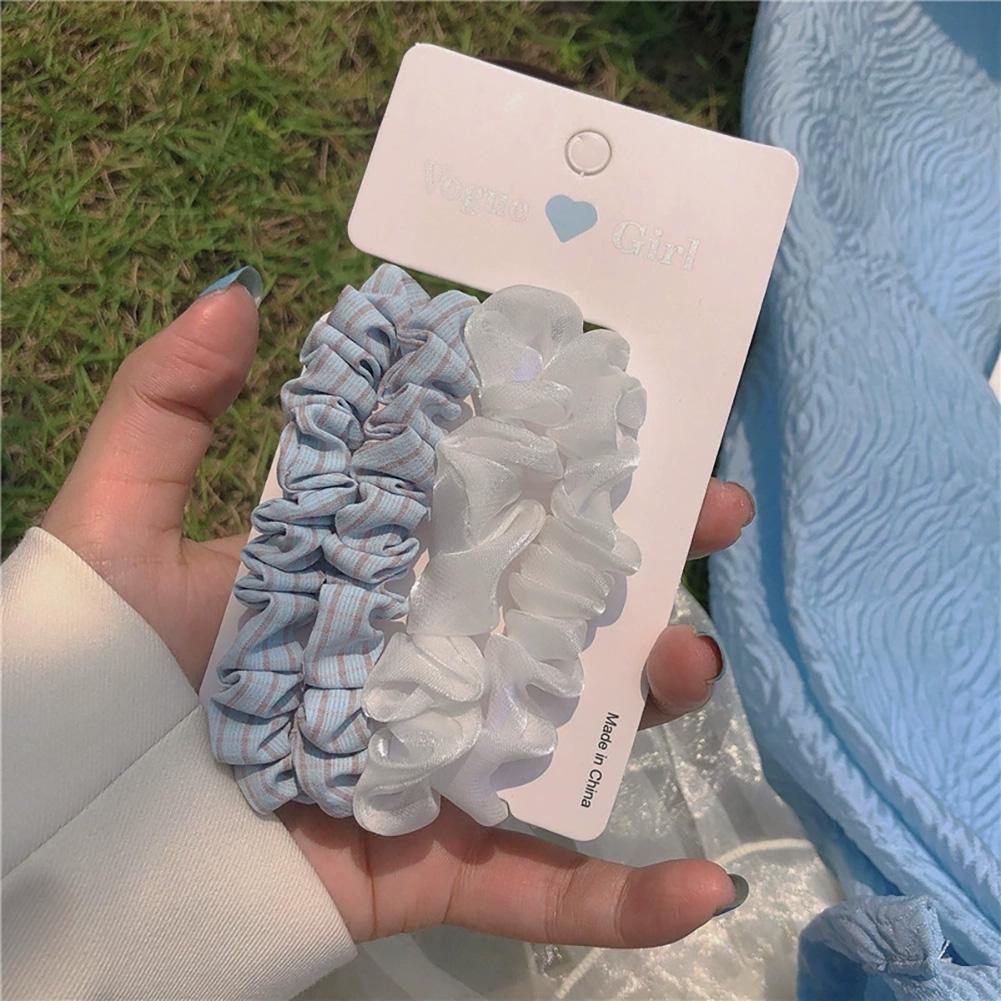 4pcs/set Sweet Colorful Hair Band Simple Temperamental Hair Tie Highly Elastic Rubber Band Headwear Hair Accessory for Women