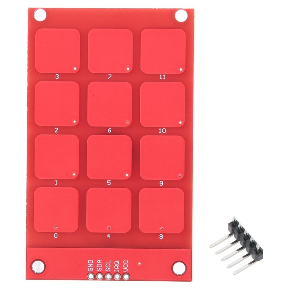 3.3V Capacitive Touch Keypad 12 Buttons MPR121 Controller Keyboard  Electronics Projects