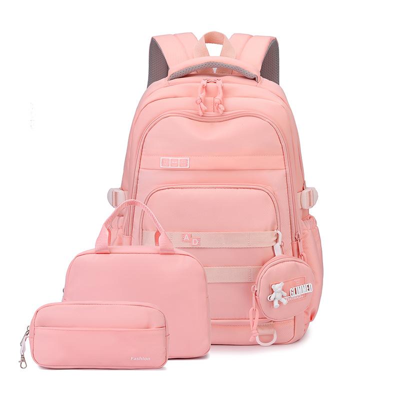 3pcs/set Kids Backpack with Lunch Box Pencil Bag Elementary Middle School Backpack for Girls Student School Bags Teens Bookbag