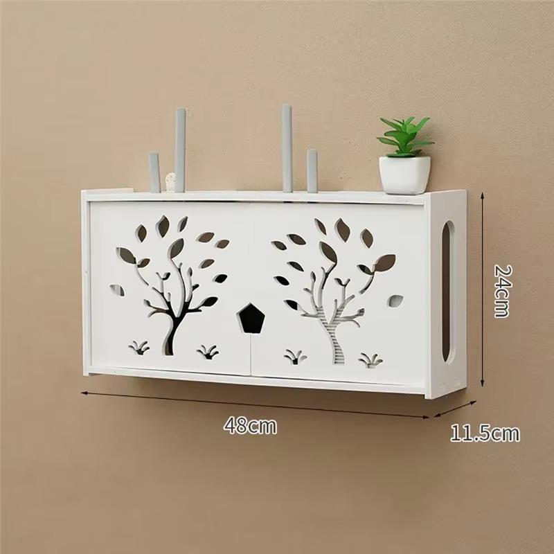WIFI Router Wall Mounted Organizer Shelf Cable Power Plus Wire TV Set-Top Box Storage Rack for Home Office Storage Supplies