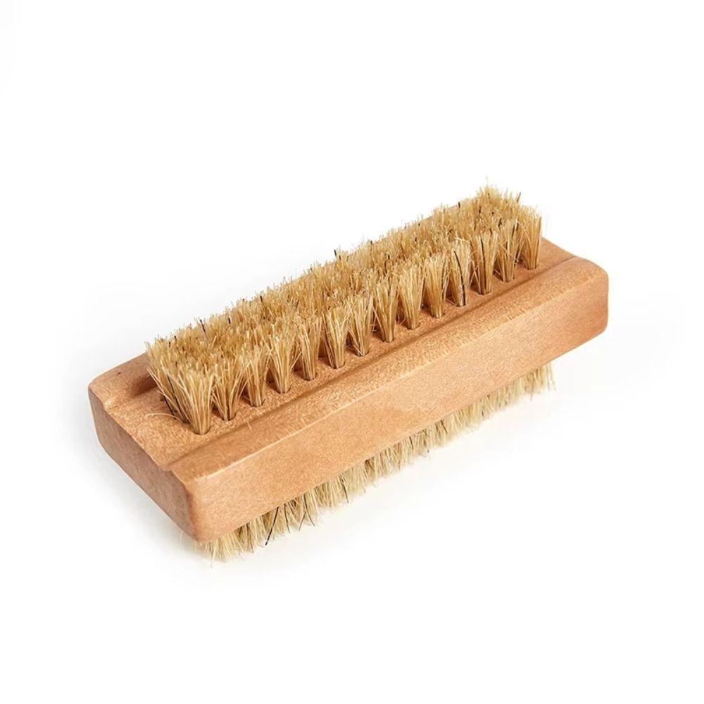 2Pcs Bamboo Handle Nail Art Scrubbing Brush Bristles/Sisal Nail Gap Cleaning Tool  Kitchen Cleaning