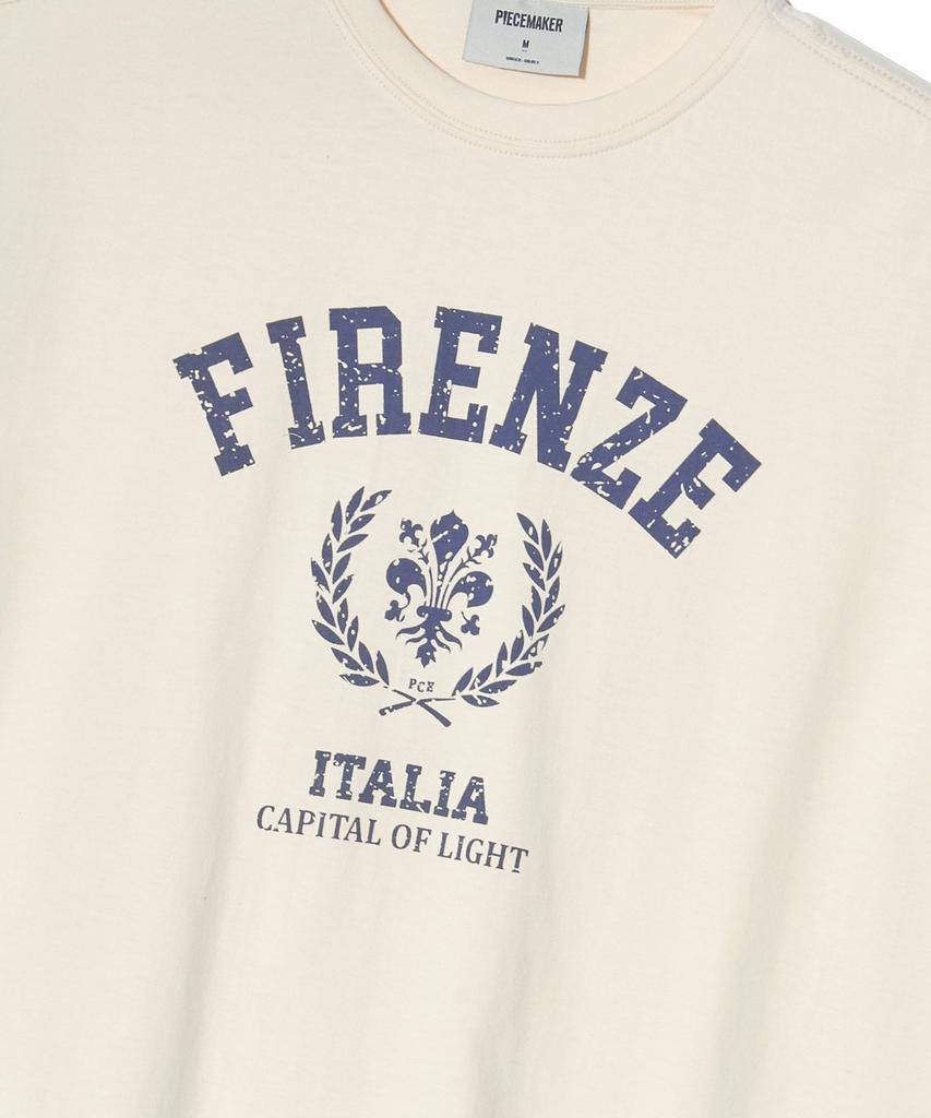 PEACE MAKER Vintage Florence Lily Short Sleeve T-Shirt (Cream)