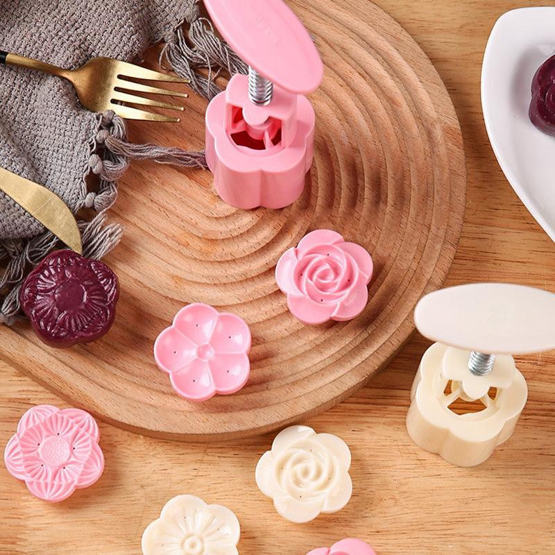 71G Mooncake Mold Mid-Autumn Festival Hand-Pressure Flower Moon Cake Mould Diy Hand Mooncake Pressure Fondant Decoration Tools