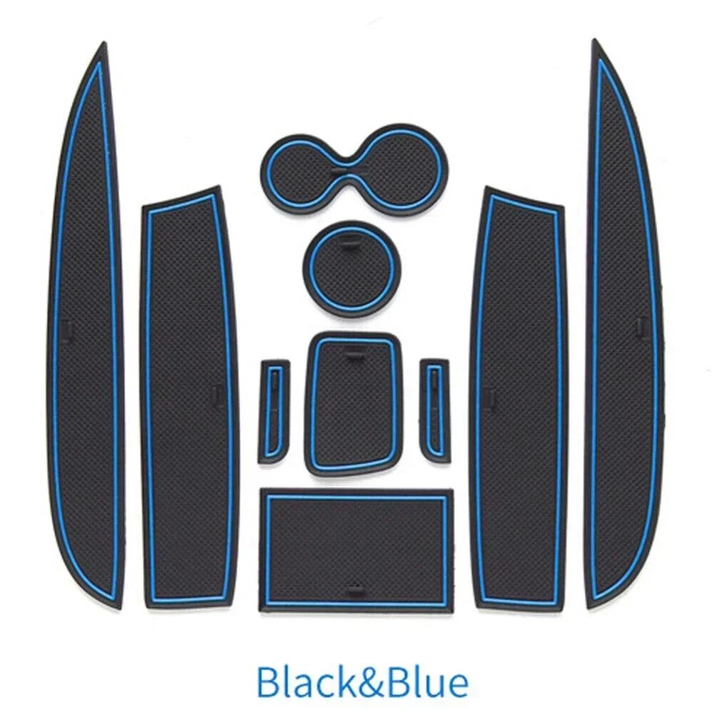 

10 шт./компл. противоскользящие коврики для ворот и пазов, противоскользящие коврики для подстаканников, для салона автомобиля Clio 4, замена синий