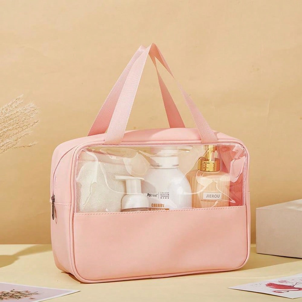 Splicing cosmetic bag large capacity translucent waterproof wash portable portable travel storage bag