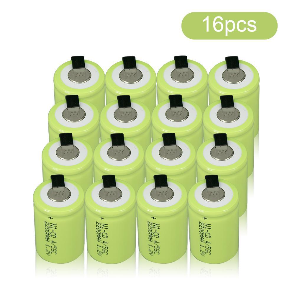 1.2V 2200mAh 4/5SC Battery 4/5 Sub C NI-CD Cell with Welding Tabs Rechargeable Battery for Screwdriver Electric Hand Drill