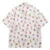 Camisa de manga curta com lapela floral damasco, temperamento simples retrô, design estilo Hong Kong, para homens e mulheres, para parecerem magros no verão