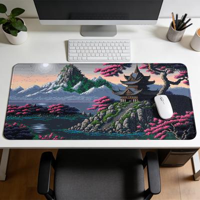 Japanese Landscape Mouse Pad Rubber NonSlip Gaming MousePadMechanical Keyboard Computer Desk Mat Office and Gaming Accessories