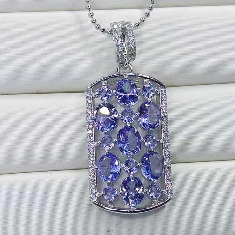 

Подвеска SACE GEMS для женщин, стерлинговое серебро S925, 4*5 мм, натуральный кулон, ожерелье, свадебная вечеринка, ювелирные украшения, подарки фиолетовый