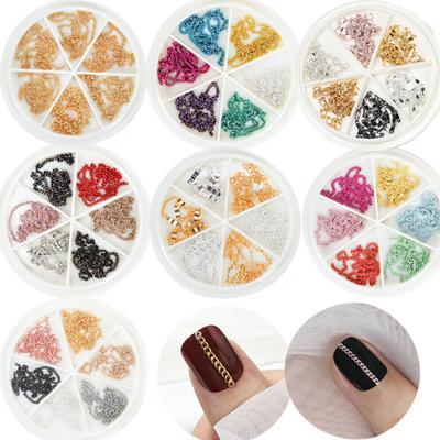 1 Box Metal Chain Nail Art Decoration DIY Manicure Accessories Exquisite Colorful Chain Nail Art Jewelry Supplies for Phone Case Necklace Bracelet