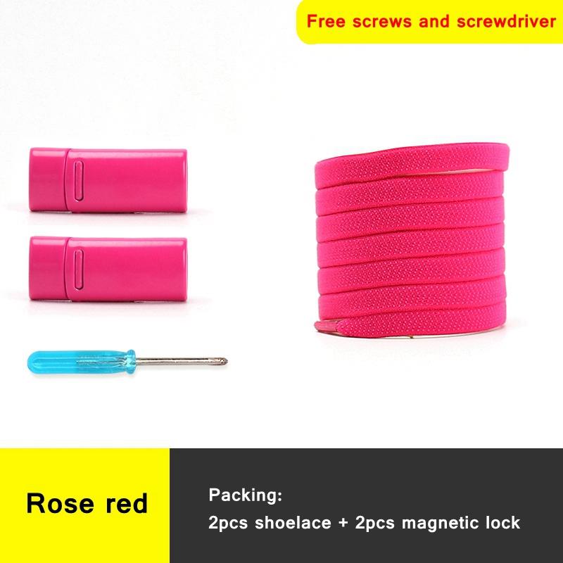 Colorful Magnetic Lock elastic Shoelaces Without ties Elastic Laces Sneaker No Tie Shoe laces Kids Adult Flat Shoelace for Shoes