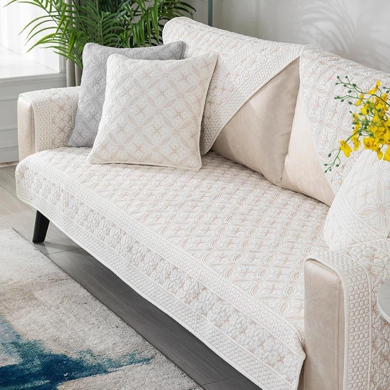 Manufacturer Nordic Pure Cotton Sofa Cushion, Four-Season Simple And Modern Universal Non-Slip Back Cotton Sofa Cover Towel Seat Cushion