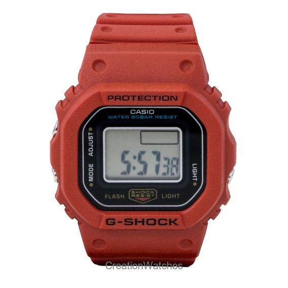 Casio G-Shock Nano Digital Red Bio-Based Resin Strap Quartz DWN-5600-4 200M Unisex Watch