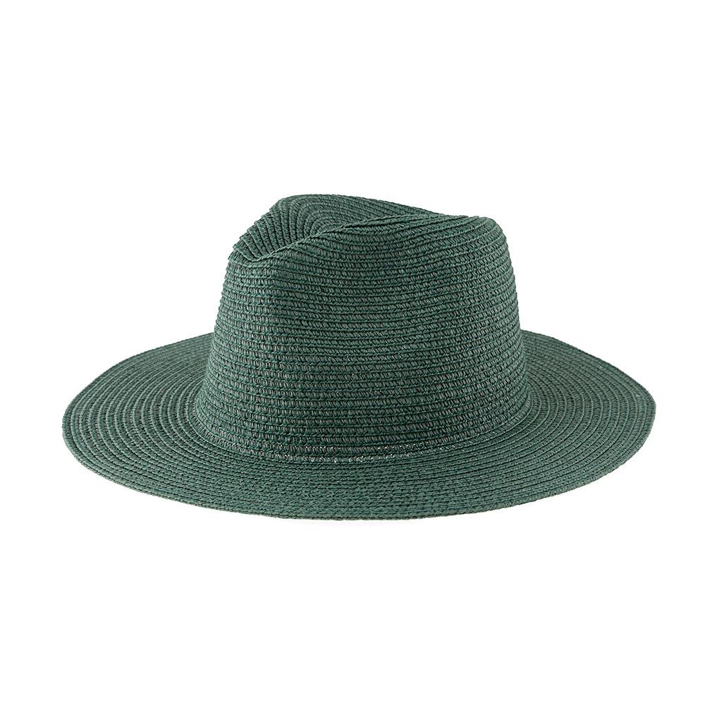 Straw Hat Solid Color Straw Top Hat Women, Seaside Beach Sunshade Sun Protection Panama Jazz Hat