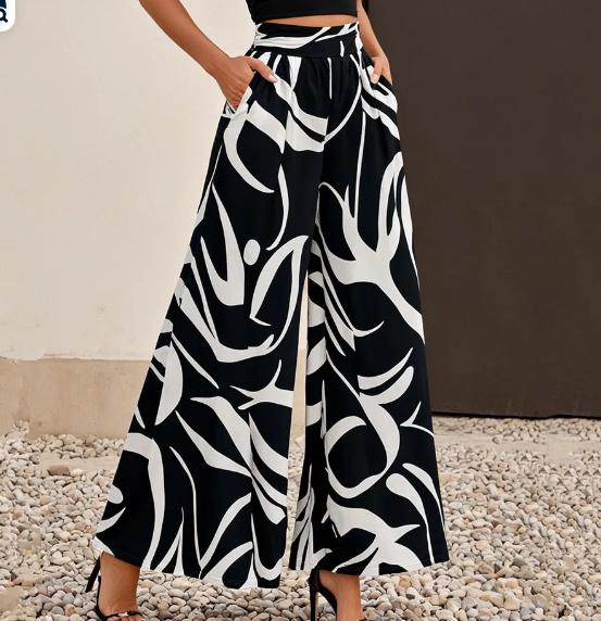 Women s high-waisted wide-leg pants 2XL