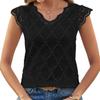 Pull-over à col en V et manches courtes pour femme, nouvelle collection été
