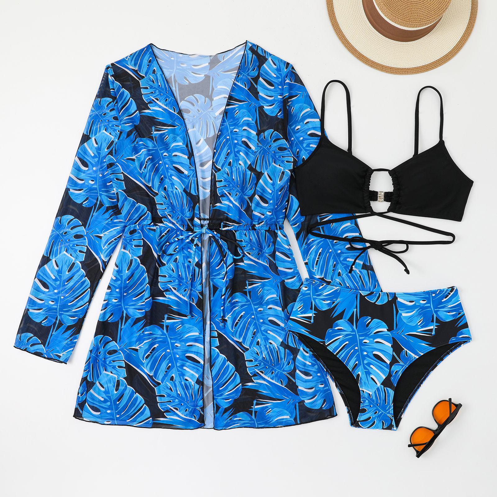 

2024 Европейский и Американский Высококлассный Женский Бикини Набор из Трех Предметов для Горячих Источников S