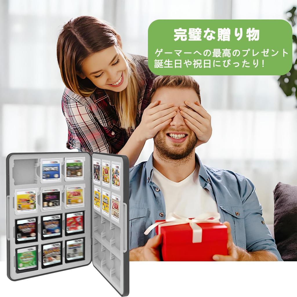 MOXCAHER 3DS Weiche Hülle für 24 Speicherkarten Organisiert und Schützt Vor Einfach zu Tragen Bietet Platz für 24 3DS/DS/2DS, Spiele, Staub, (Schwarz, Spiele)