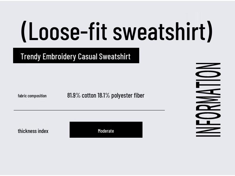 Mark Fairwhale Men's Embroidered Loose Fit Crew Neck Sweatshirt