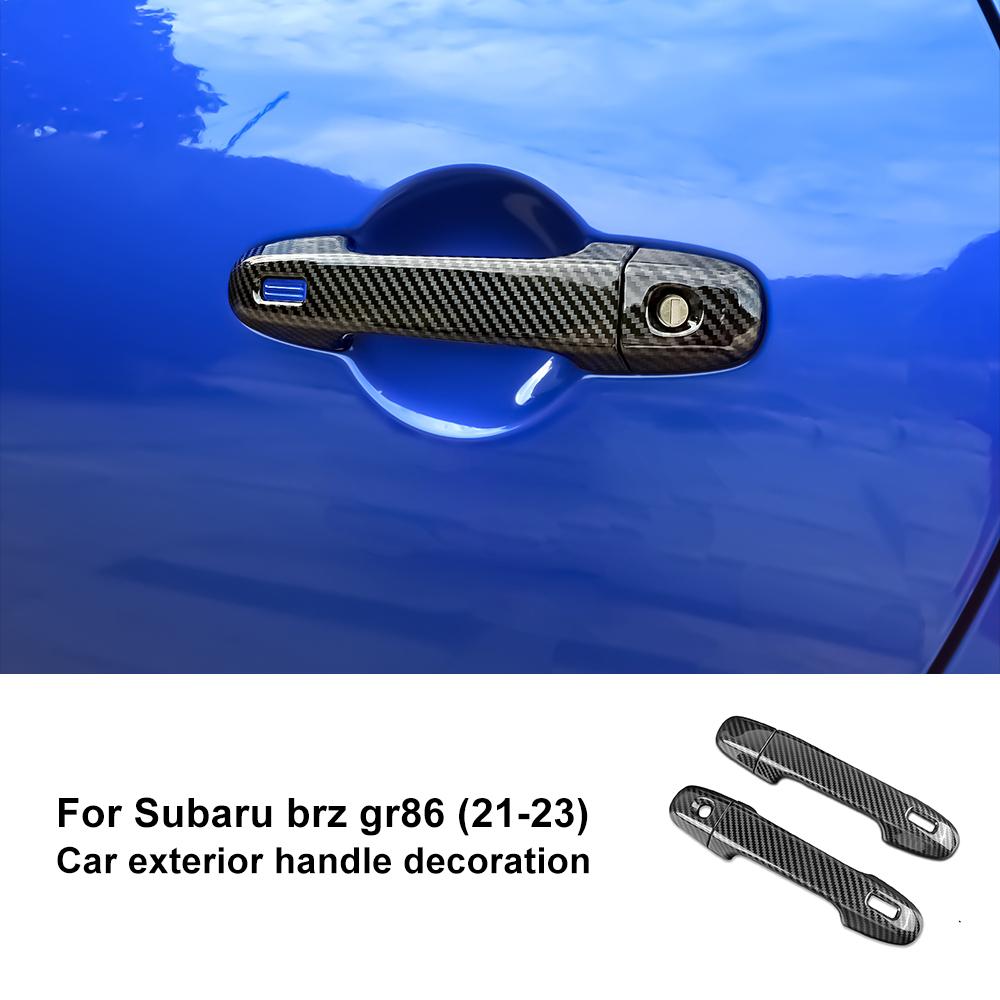 Carbon Fiber Style Interior Sticker Trim for Subaru BRZ Toyota GR86 2021-2025 Crosstrek 2024-2025 Door Handle Door Handle Area Carbon Fiber Pattern чёрный