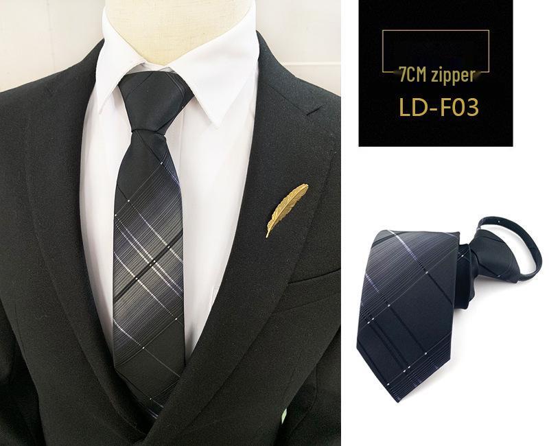 Zipper Style Knot-Free Men's Business Casual Tie