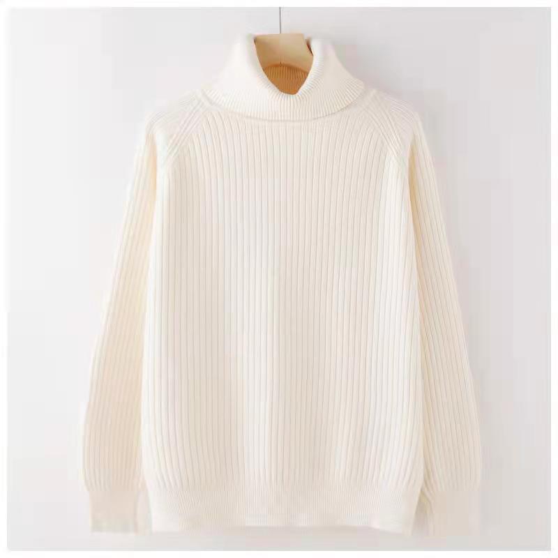 Women's Turtleneck Sweater Fall Winter High Stretch Plus Size Knit Sweater Thick Pullover Knit Bottoming Shirt Knitwear Jumper