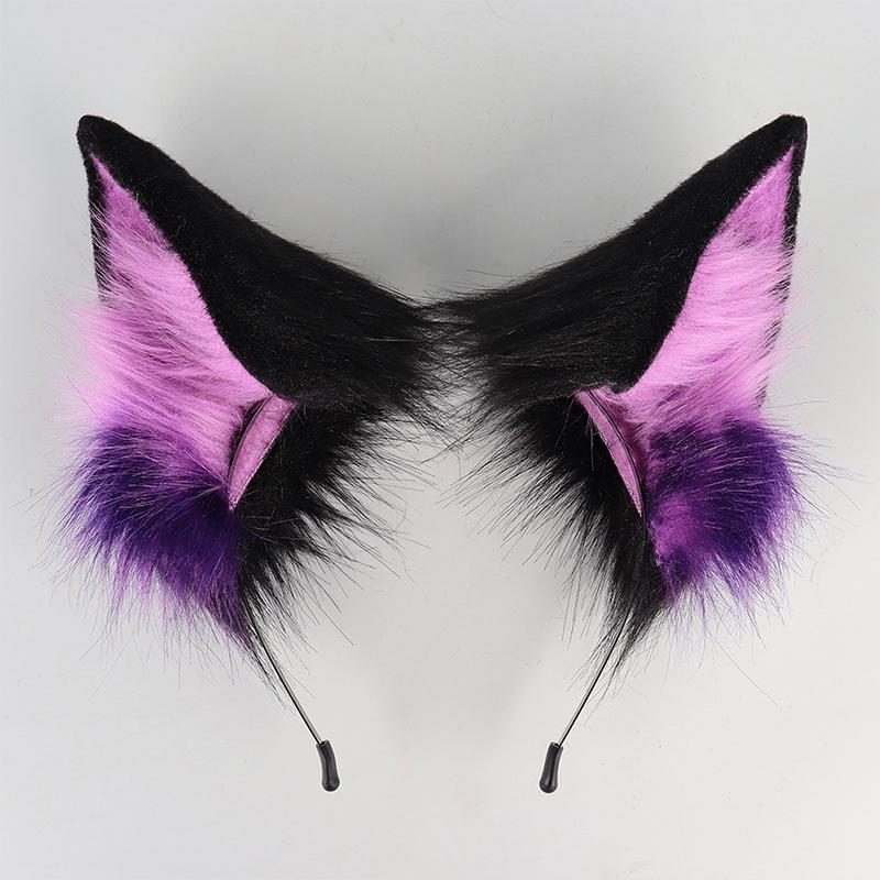 

Furry Animal Ears Hair Hoop Tail Set Long Plush Fox Tail Fox Ear Headpiece Lolita Cosplay Halloween Carnival Party Decor Costume