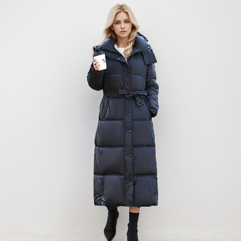 Women's long cotton-padded clothes over the knee version of thin cotton-padded clothes Women's thickened cotton-padded jackets Winter