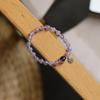 Lavender Amethyst & Purple Jade Snowflake Bracelet, S925 Silver, Natural Crystal Beaded, Simple Ladylike Style.
