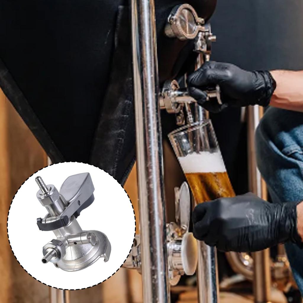 Beer Keg Coupler Beverage Dispenser G5/8 Draft Beer Keg Coupler Dispenser with Pressure Relief Valve Brewing Accessory