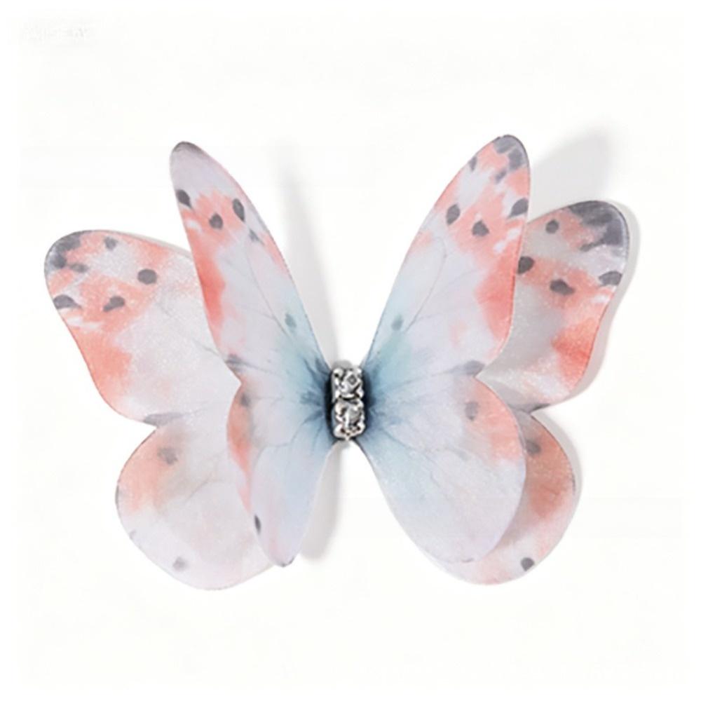 50Pcs Double-layer Chiffon Butterfly Embroidered Patches Bridal Hair Accessories